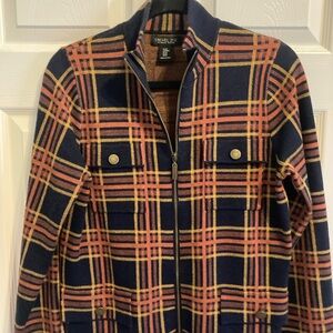 Rachel Zoe Blue and Orange Plaid Jacket